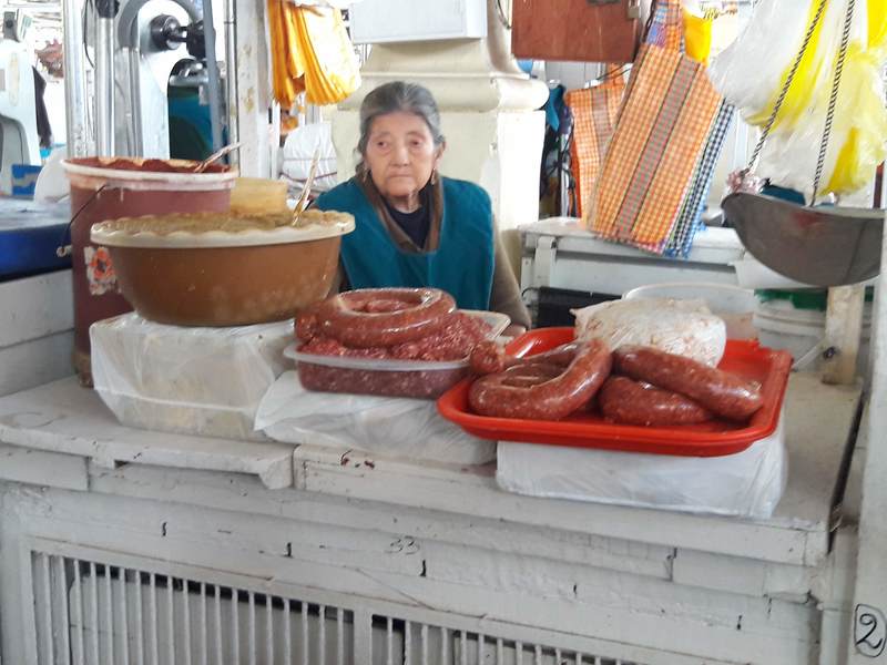 Sausage in San Pedro Market in Cusco