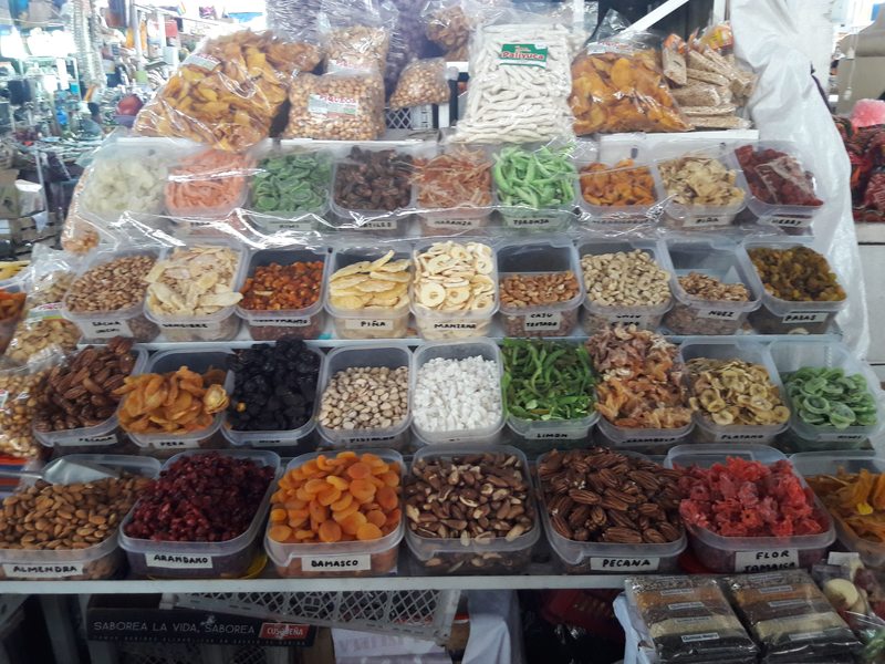 Dried fruit and vegatables in the San Pedro Market in Cusco