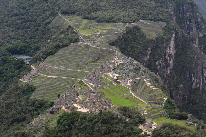 Views from Huayna Picchu looking over the ruins